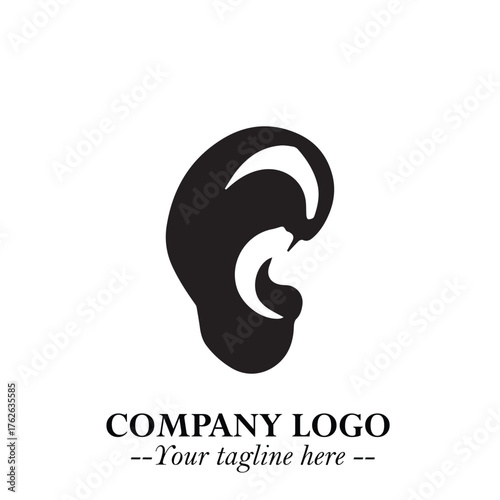 Modern Ear Logo Symbol with Minimalist Line Art Style and Elegant Professional Design
