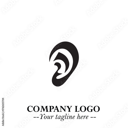 Modern Ear Logo Symbol with Minimalist Line Art Style and Elegant Professional Design
