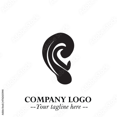 Modern Ear Logo Symbol with Minimalist Line Art Style and Elegant Professional Design
