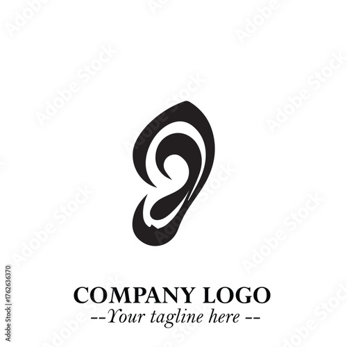 Modern Ear Logo Symbol with Minimalist Line Art Style and Elegant Professional Design

