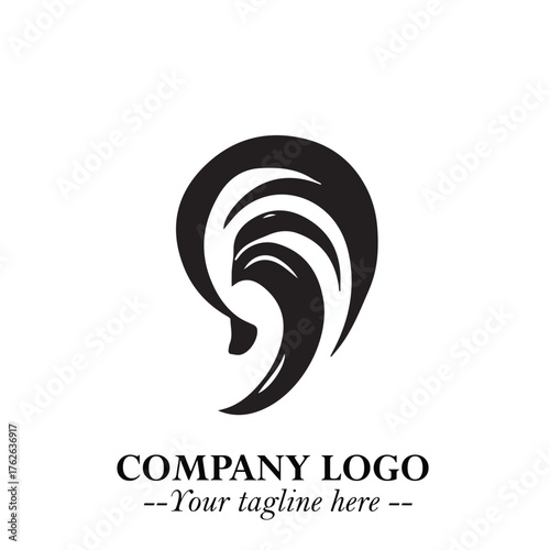 Modern Ear Logo Symbol with Minimalist Line Art Style and Elegant Professional Design
