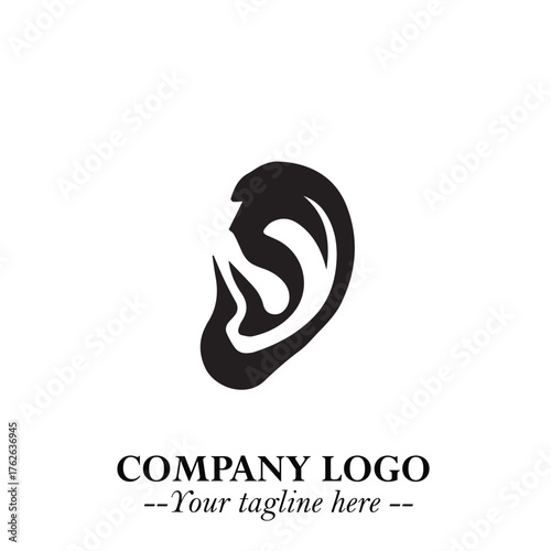 Modern Ear Logo Symbol with Minimalist Line Art Style and Elegant Professional Design
