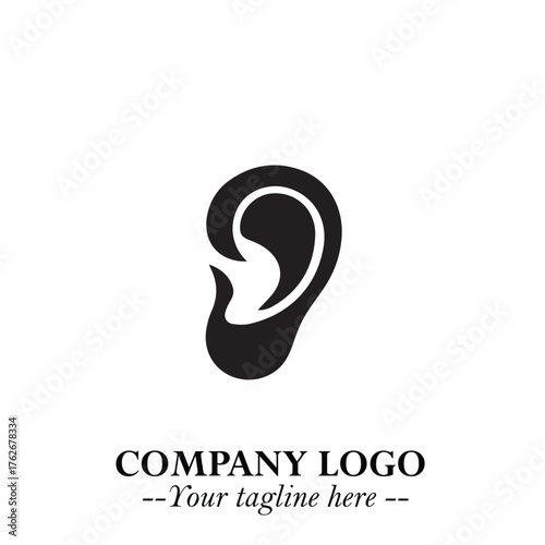 Modern Ear Logo Symbol with Minimalist Line Art Style and Elegant Professional Design
