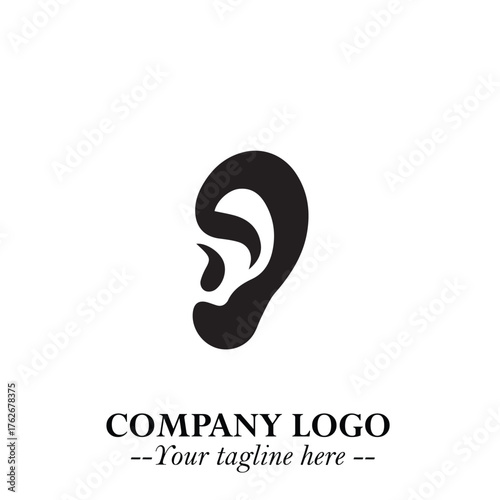 Modern Ear Logo Symbol with Minimalist Line Art Style and Elegant Professional Design
