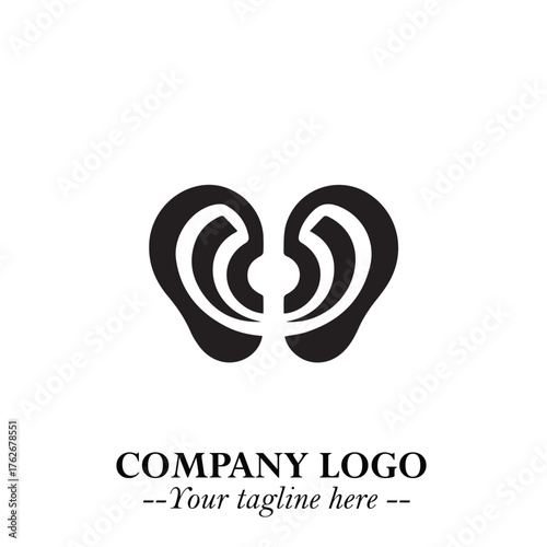 Modern Ear Logo Symbol with Minimalist Line Art Style and Elegant Professional Design
