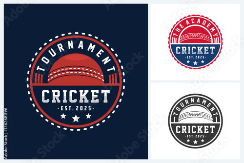 Cricket logo sport design template, cricket team emblem collection, cricket tournament badge logo design vector illustration