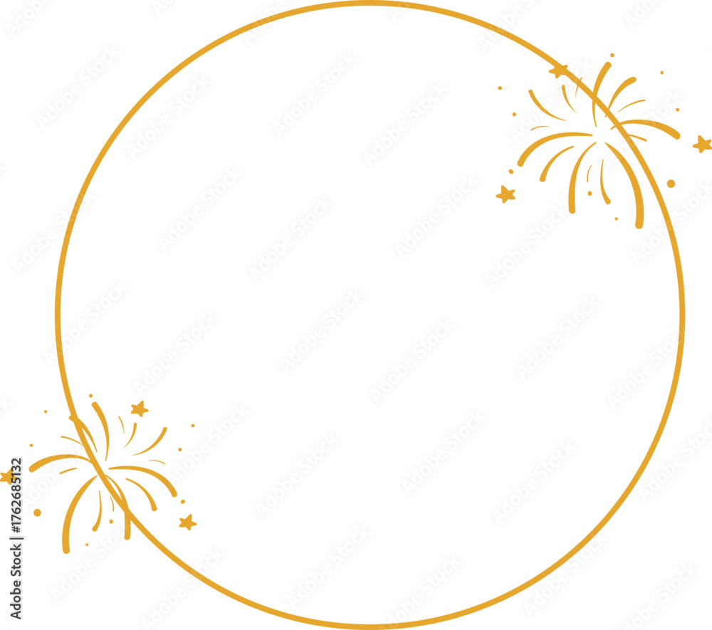 Obraz premium New Year Frame with Fireworks 