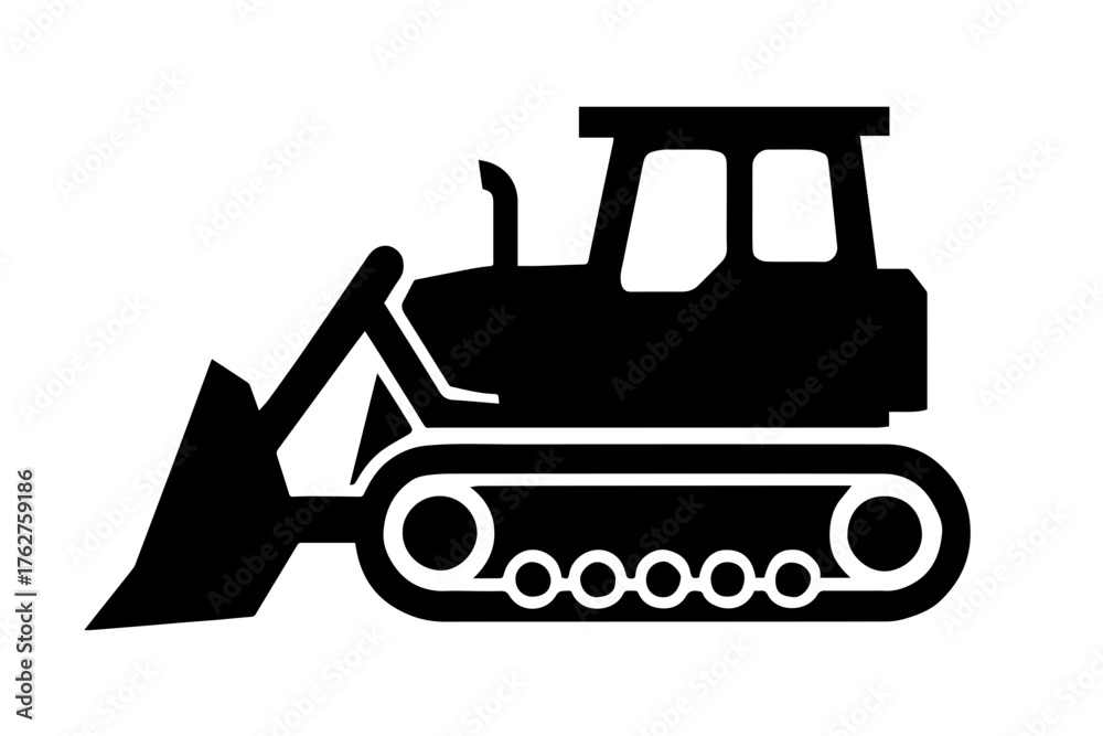 Naklejka premium Tractor and Construction Vehicle Vector Silhouette Set