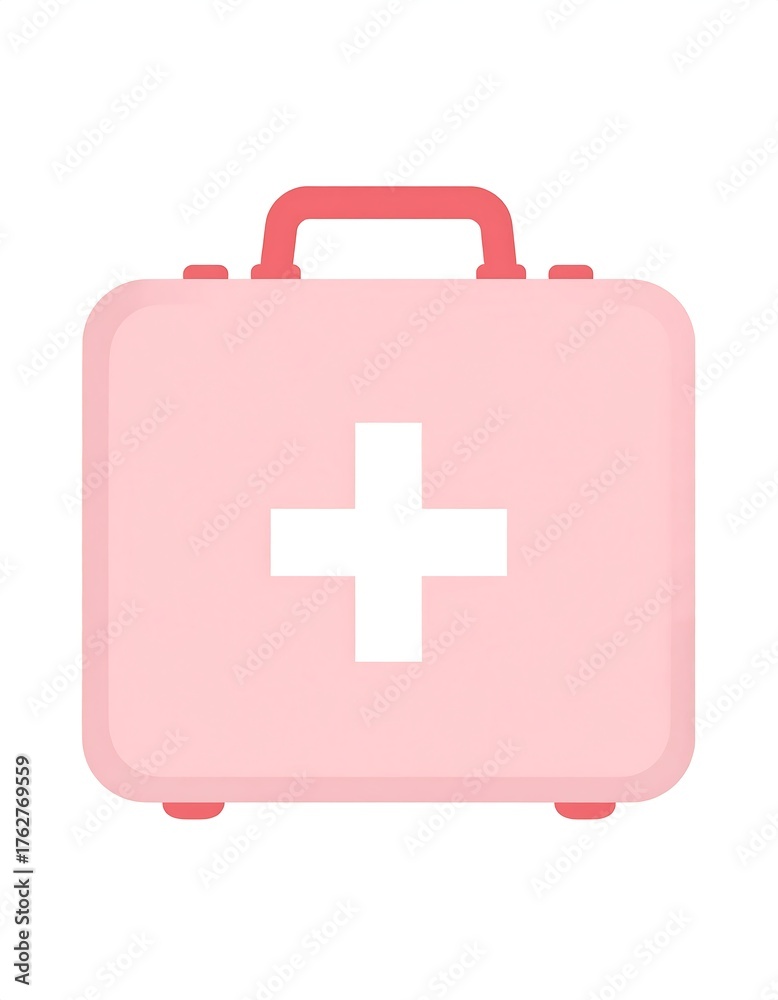 Obraz premium Pink first-aid kit icon