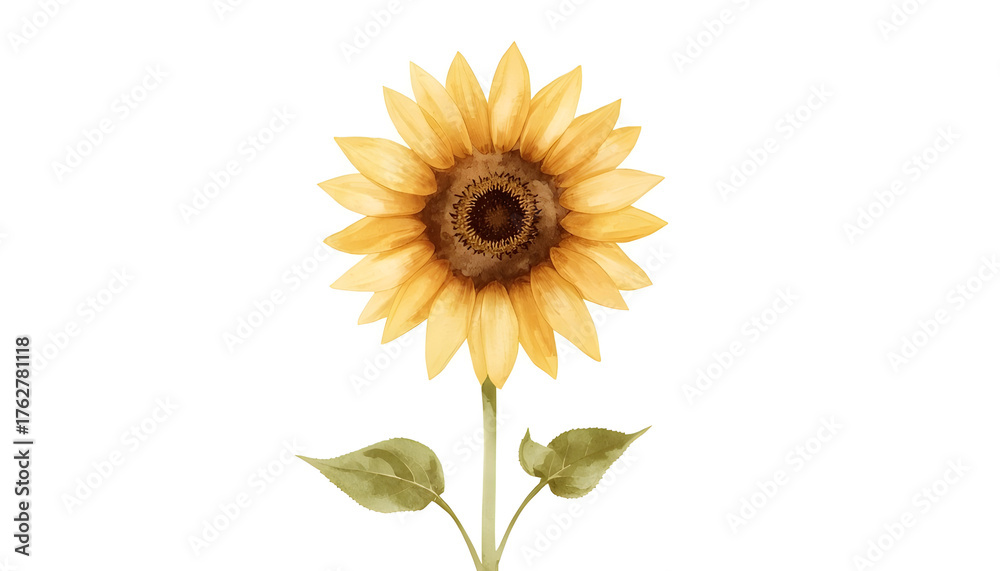 Obraz premium watercolor illustration of a sunflower