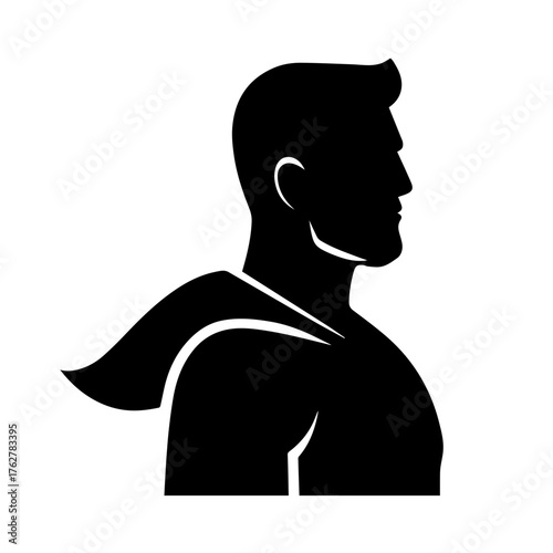 Black vector silhouettes of anonymous business people, a man in a suit and a woman, standing with outlines and body shapes