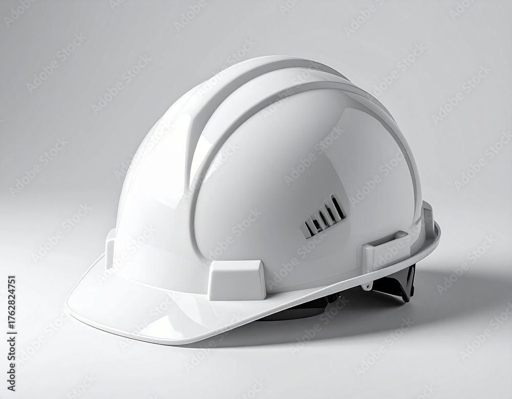 Fototapeta premium High-quality safety helmet on white background, isolated, protective headgear for construction and industry