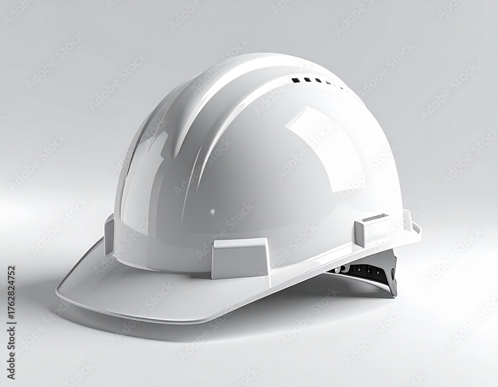 Fototapeta premium High-quality safety helmet on white background, isolated, protective headgear for construction and industry