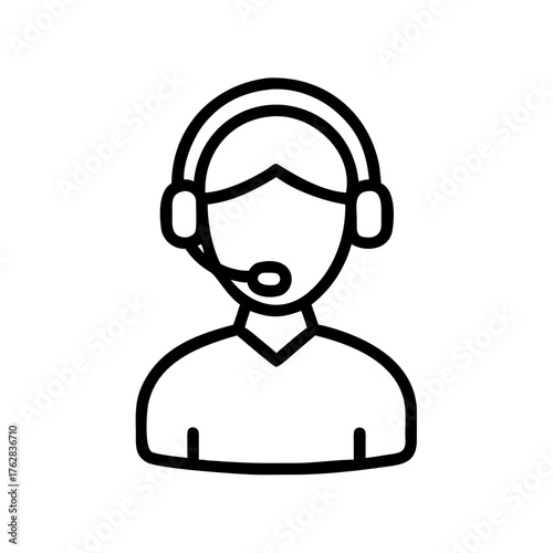 An illustration of a customer service representative wearing a headset and providing support. This image is perfect for showcasing support roles, communication, and assistance. 