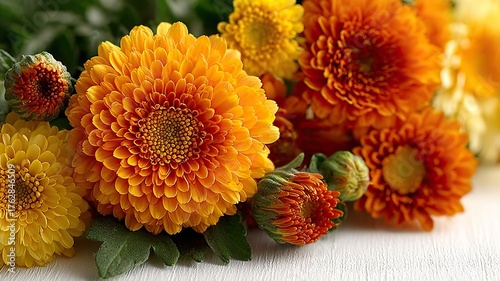 Day of the Dead Marigold Arrangement | Minimalist Orange and Yellow Floral Pattern | Mexican Cultural Symbol and Decorative Design Element