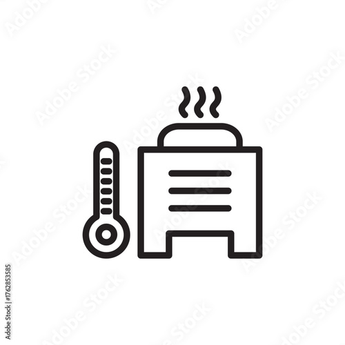 Heat treatment icon symbolizing controlled thermal processing, representing modern industrial metallurgy, advanced material manufacturing process, and specialized high-temperature furnace engineering.