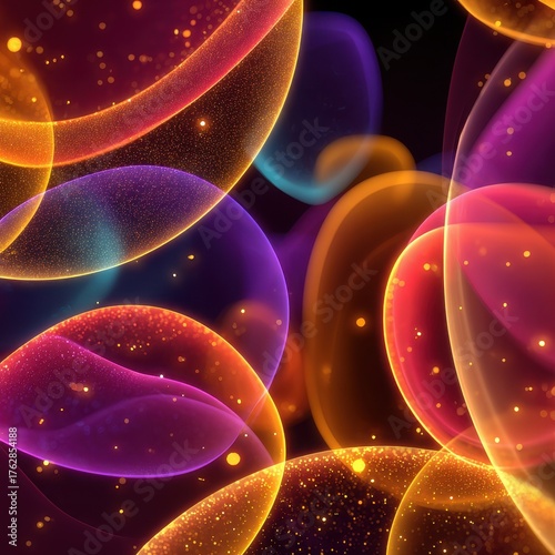 Colorful Abstract Background with Soft Bubbles and Light Effects