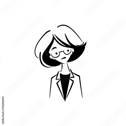 President. President simple black and white line art vector logo