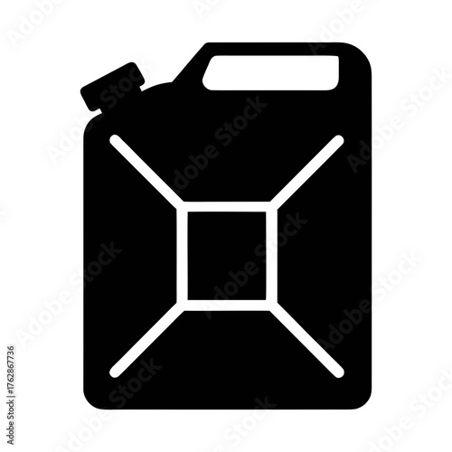 Black fuel can container vector illustration for gasoline diesel kerosene and oil storage needs
