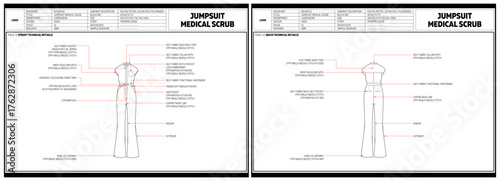 Jumpsuit Medical Scrub Teck Pack