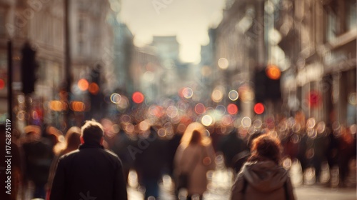 Wallpaper Mural people in bokeh street of london no logos no brands ar 169 Torontodigital.ca