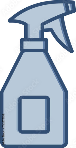 Spray bottle vector icon with transparent background. Changeable blue color design.