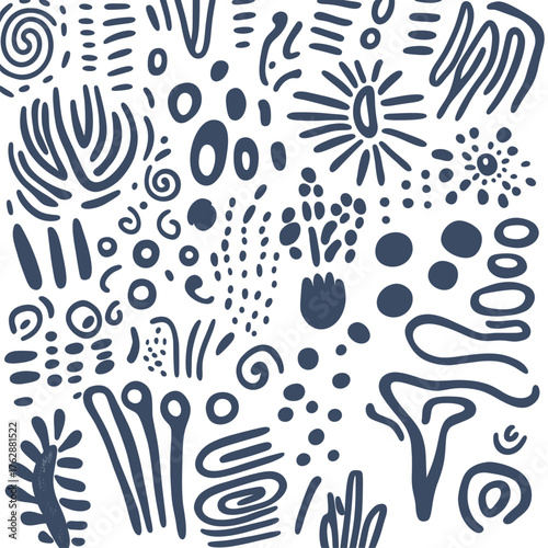 flat minimalist vector drawing of whimsical soft pattern