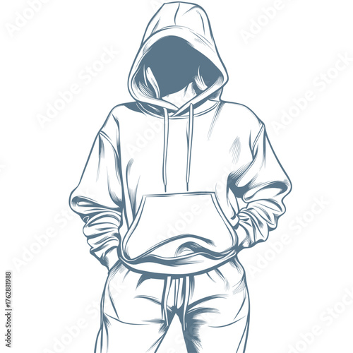 hand drawn cartoon vector artwork of trendy tracksuit