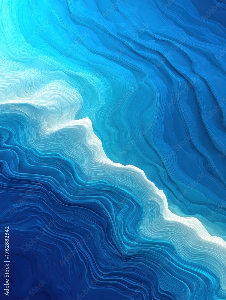 Obraz premium abstract blue wave pattern design elegant subtle ocean background texture modern sea graphic illustration digital art print wallpaper design soft hues