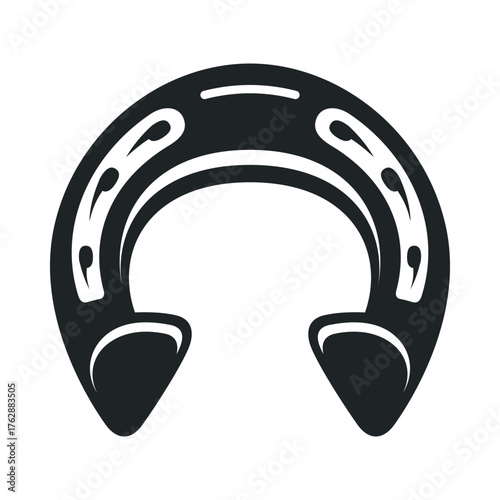 Vector design of a classic horseshoe icon for good luck and fortune representation