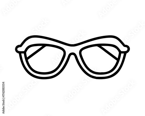 Stylish glasses with thick frame for eye protection