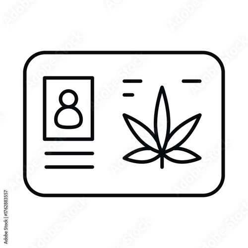 Medical marijuana card icon representing certification for legal cannabis use in health care settings