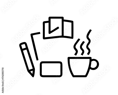 Office supplies icon illustration