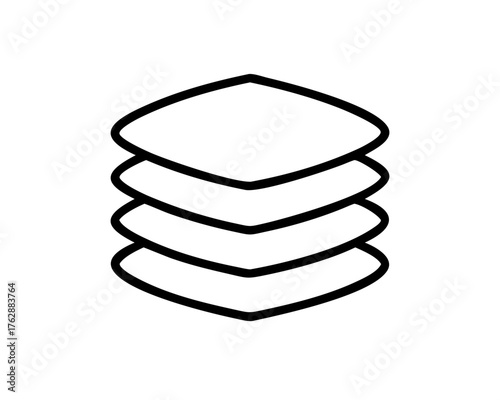 Minimalist outline of stacked square shapes