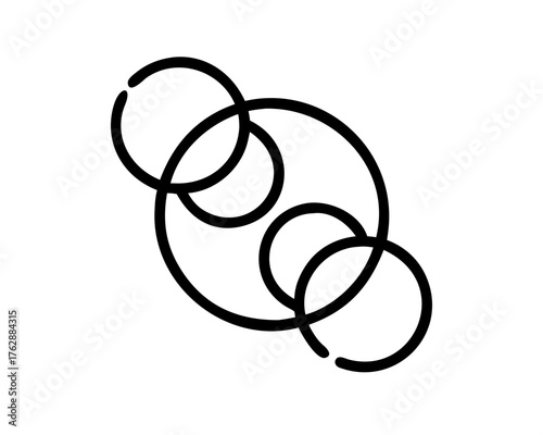 Abstract interconnected circles icon for design use