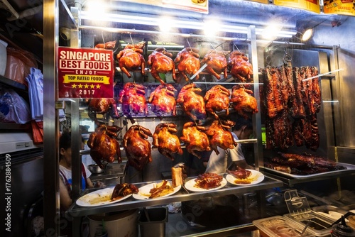 Golden Roast: Singapore Food Stall Showcasing Crispy Duck