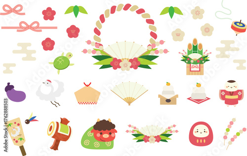 お正月のイラストセット