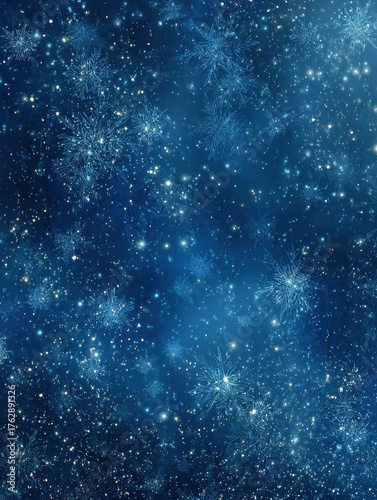 abstract blue background with snowflakes and stars festive winter holiday wallpaper