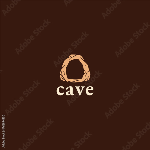 Cave logo design template flat vector