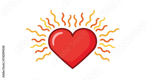 Radiant Heart Symbol A Vector Illustration of Love, Passion, and Emotional Well-being