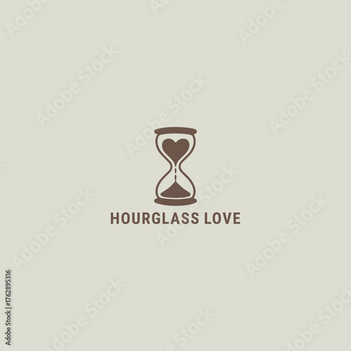 Hourglass love logo icon design template vector illustration