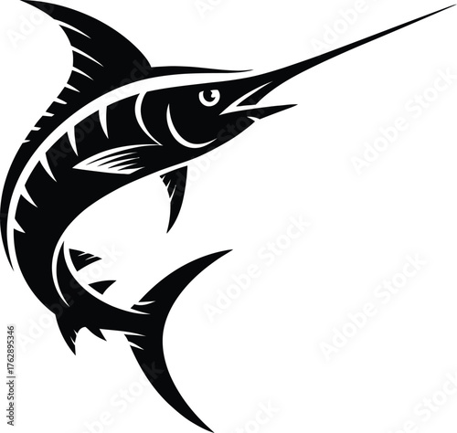 Marlin Sailfish Swordfish Marine Life Black Silhouette
