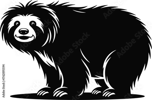 Sloth Silhouette Smiling Tree Dwelling Animal