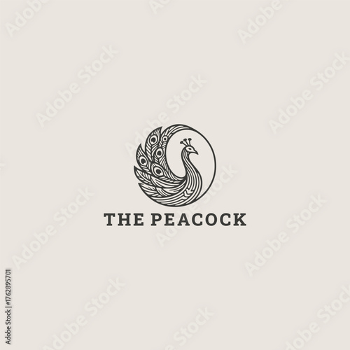 Peacock logo icon design template vector illustration