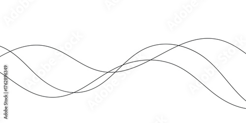 simple three wave line art for banner poster background.