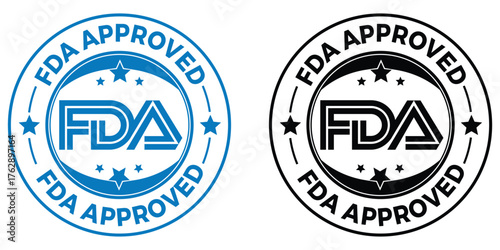 FDA Approved Stamp Icon – Official Label, Badge, Seal, and Logo Vector for Certified Medical or Food Products
