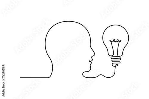 light bulb icon with head connect