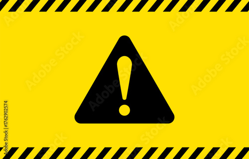 危険、注意、警告等を表す黄色と黒のイラスト