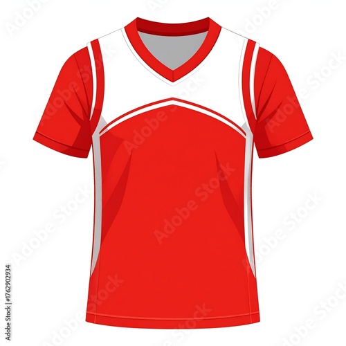 Red and white basketball jersey