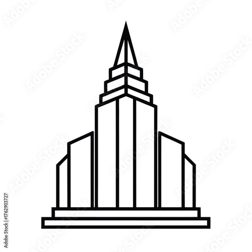 vector illustration of a building design art icon logo